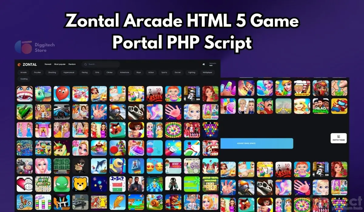 Zontal Arcade HTML 5 Game Portal PHP Script